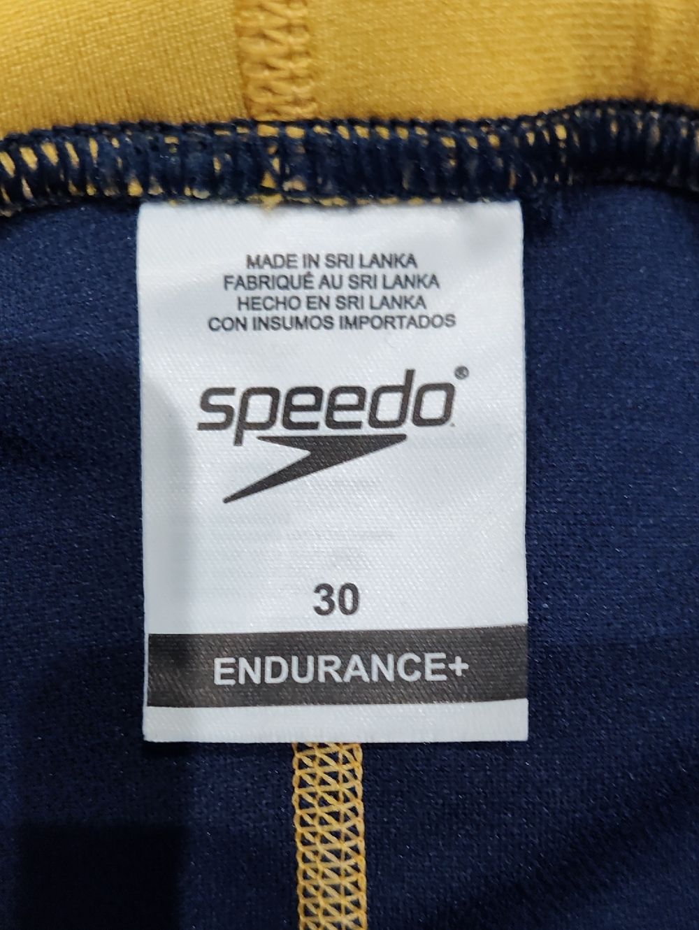 Speedo Navy with Yellow Side-Panel Jammer Swim Shorts Size 30 NWT - Picture 4 of 7